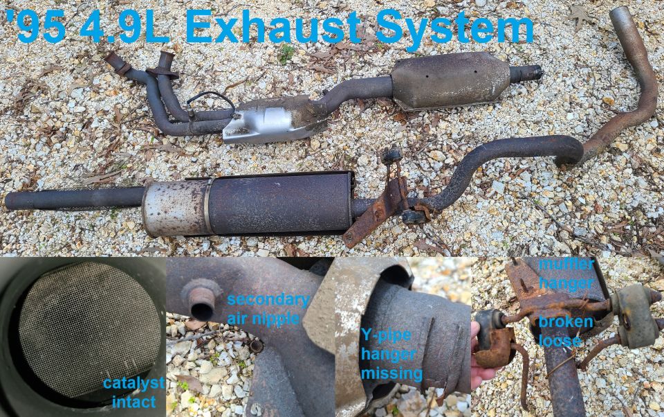 4.9L MAP Exhaust System from '95 F150 4WD 133"WB
IF THE IMAGE IS TOO SMALL, click it.