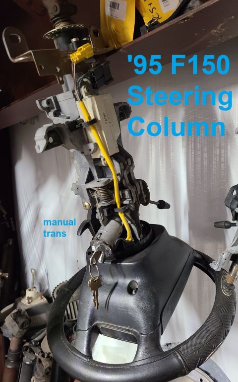 1983 Ford Bronco - SOLD '95 F150 XLT Manual Trans Steering Column (without wheel or clock spring) IF THE IMAGE IS TOO SMALL, click it.