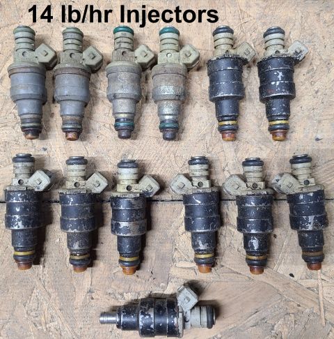 1983 Ford Bronco - 14 lb/hr Pintle-style (Bosch EV1) Fuel Injectors IF THE IMAGE IS TOO SMALL, click it.