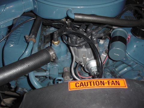 1969 Mercury Marquis - View showing the newly installed ported vacuum switch. The old one was broken and had no tubes connected. Heat from the hot water causes th…