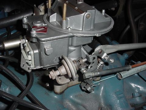 1969 Mercury Marquis - This is the new carb showing the anti-stall dashpot before I adjusted it correctly. It was never done by North Coast Rest. when they put th…