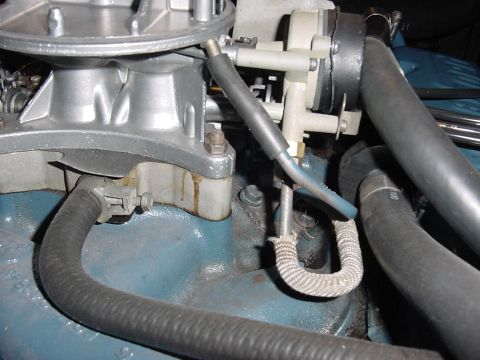 1969 Mercury Marquis - This is where the PCV valve tubing goes into the carb.