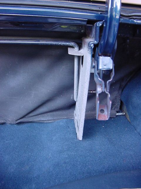 1969 Mercury Marquis - This is the right side of the trunk, with the torsion bar that remained unbroken, still under pressure (before I tried to remove it)