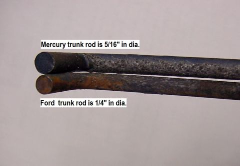 1969 Mercury Marquis - Showing the difference between the Ford Trunk bars and the Mercury ones. The Mercury is heavier and larger diameter bar. I thought that the…