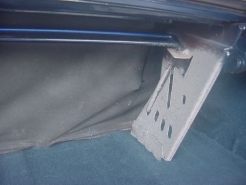 1969 Mercury Marquis - This view shows the right side, along with the tear that was made by the old rod shooting out of the bracket (my bad)