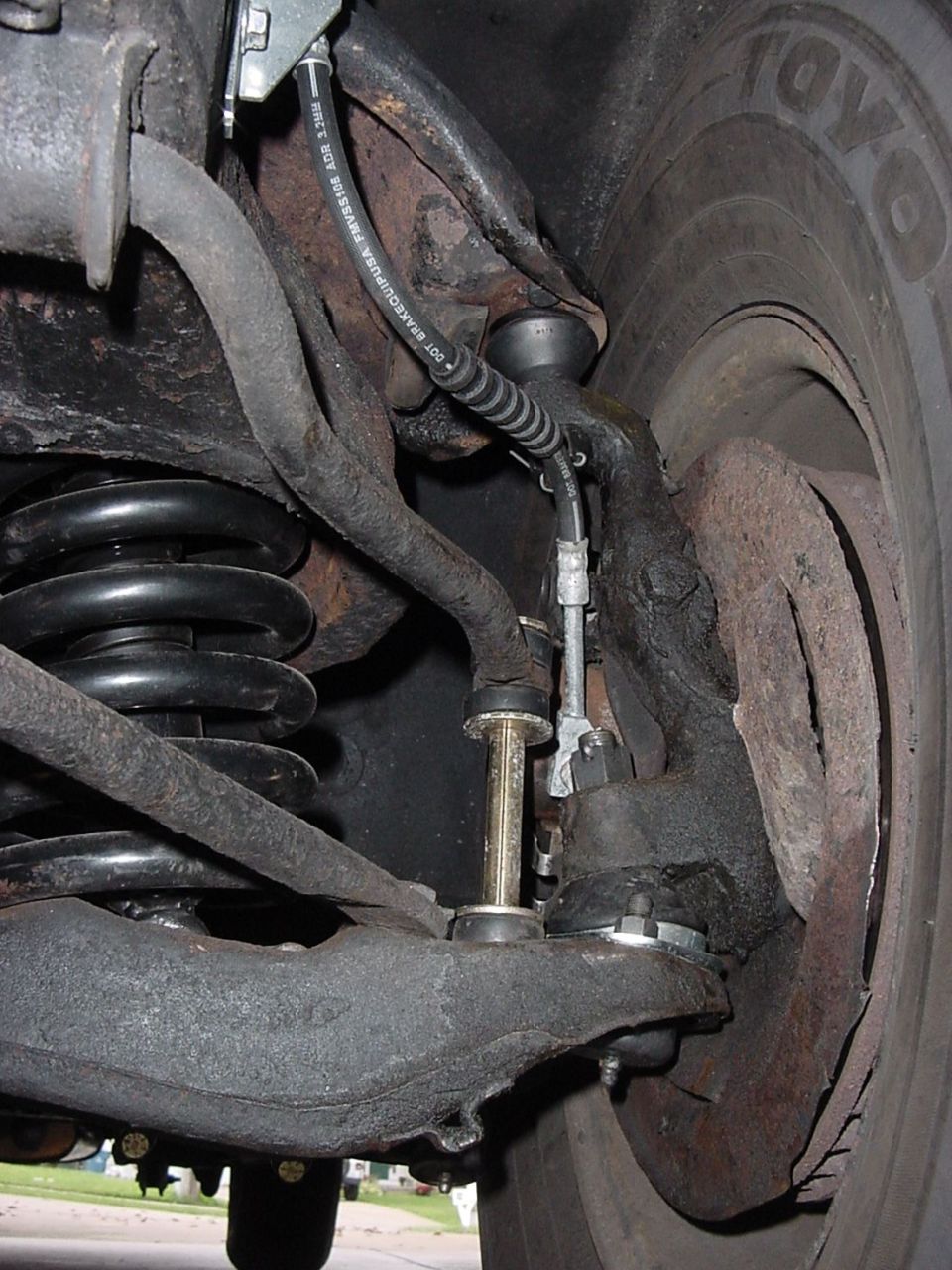 New ball joints, upper and lower installed.