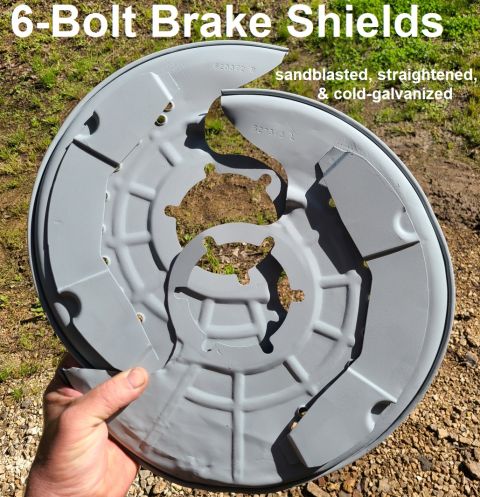 1983 Ford Bronco - 6-Bolt Brake Dust Shields have been sandblasted, straightened, and cold-galvanized IF THE IMAGE IS TOO SMALL, click it. Right EOTZ2K004D Le…