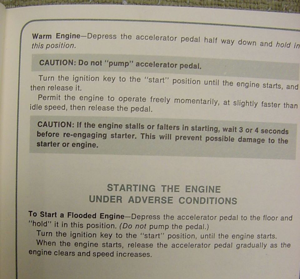 starting the engine continued in the owners manual.