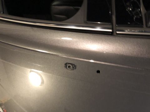 2019 Ford Everest - Detail of a car door panel, likely showing a mounting point for the exterior door handle assembly.