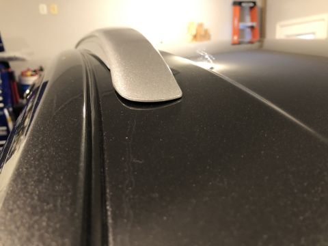 2019 Ford Everest - Close-up view of a vehicle's roof rack rail.