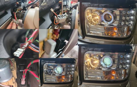 1993 Ford F-250 - All-on Brights IF THE IMAGE IS TOO SMALL, click it. I soldered some wires to the MFS connector and added a switch to keep the low beams on…