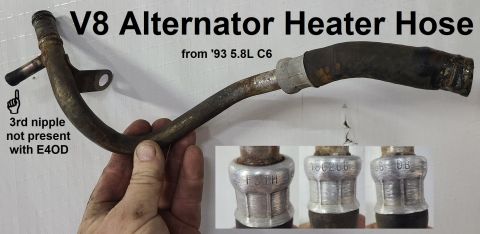 1983 Ford Bronco - OE '93-97 Heater Return Pipe for 5.0L/5.8L w/o E4OD at Alternator IF THE IMAGE IS TOO SMALL, click it. This assembly (F3TH18C266DB) is NLA,…