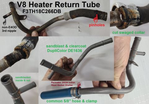 1983 Ford Bronco - Since this heater return pipe assembly (F3TH18C266DB) is NLA, I had no choice but to repair it, which is really easy & cheap. I used a scra…