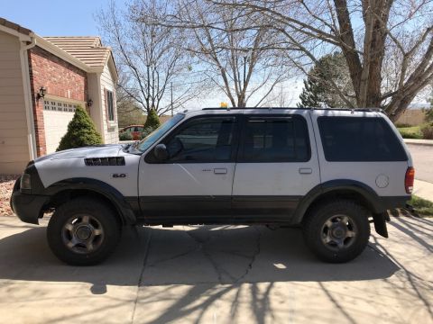 2000 Ford Explorer - This 2000 Ford Explorer is parked in a driveway with a house and trees in the background.