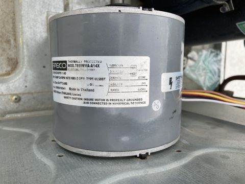 2015 Ford F-550 - Fasco motor with wiring diagram for capacitor connections, model MOD.7855MVA-A14X.