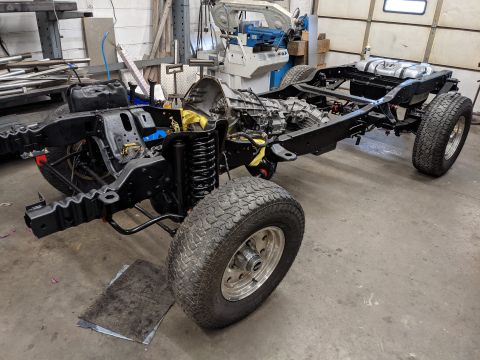 1996 Ford Bronco - Chassis after sandblast and paint.