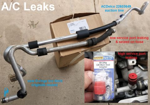 2003 Pontiac Grand Am - The A/C quit working, and was found to have >20psi of refrigerant left. After adding a few ounces, and disconnecting the gauges, both servi…