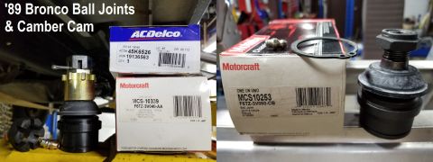 1983 Ford Bronco - Upper Ball Joint: Ford F6TZ3V049AA, MC MCS10339, Spicer 2001257 Lower Ball Joint: Ford F6TZ3V050CB, MC MCS10253 , Spicer 2001258 , TRW JBJ7…