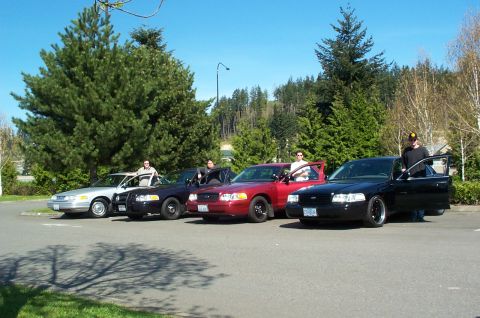 1996 Ford Crown Victoria - From Left: Ryan (Rhino), Jonathan P71Interceptor01, Ryan (PI), and Randy (VandaLL)