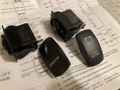 2015 Ford F-550 - Aftermarket switches for vehicle electrical systems are shown with their corresponding installation diagrams.