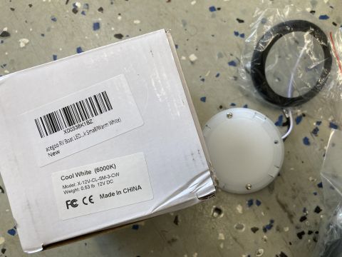 2015 Ford F-550 - A box of Acegoo RV Boat LED lights is shown, with the product details visible on the label.