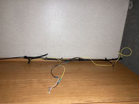 2015 Ford F-550 - A wiring harness with multiple colored wires is visible, likely for an aftermarket accessory.