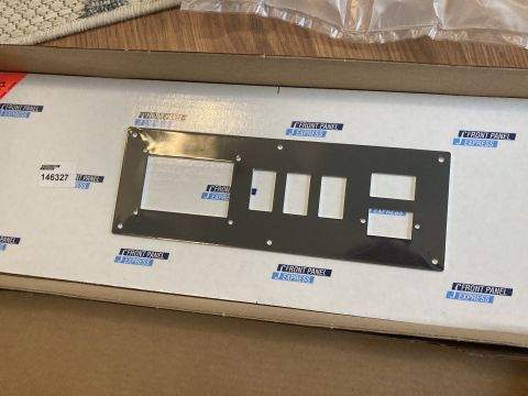 2015 Ford F-550 - This is a monitor panel with multiple cutouts for switches and a large display, likely for a vehicle's dashboard.