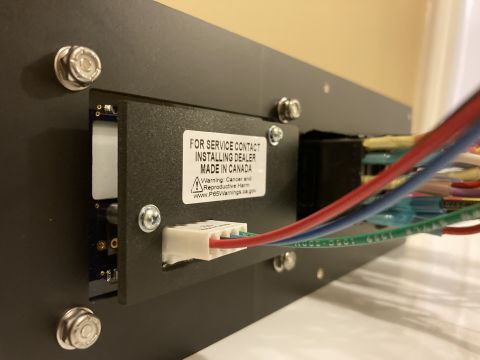 2015 Ford F-550 - Close-up of an electrical panel with multiple wires connected.