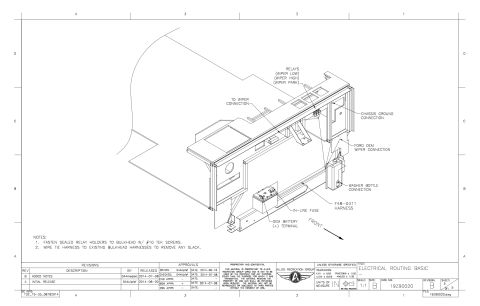 2015 Ford F-550 - This diagram illustrates the basic electrical routing for a vehicle's chassis components.