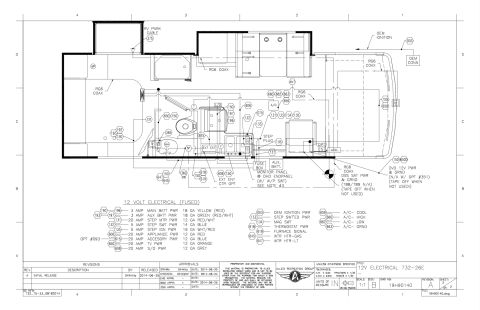 2015 Ford F-550 - Diagram details the 12-volt electrical system, including fused circuits and component connections.