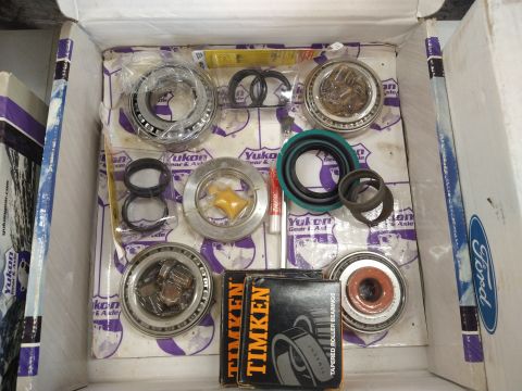 1996 Ford Bronco - Differential bearing and seal kit contents shown in a box.