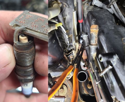 2003 Ford Ranger - The spark plugs were OK, but got changed anyway. The right side was a nightmare.