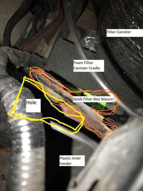 2000 Ford Explorer - This image shows a close-up view of the engine bay of a 2000 Ford Explorer, focusing on the air intake system. The air filter canister and…