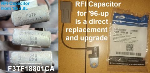 1983 Ford Bronco - RFI Capacitors IF THE IMAGE IS TOO SMALL, click it. Unlike the similar-looking condenser (capacitor) on older points-style ignition systems…