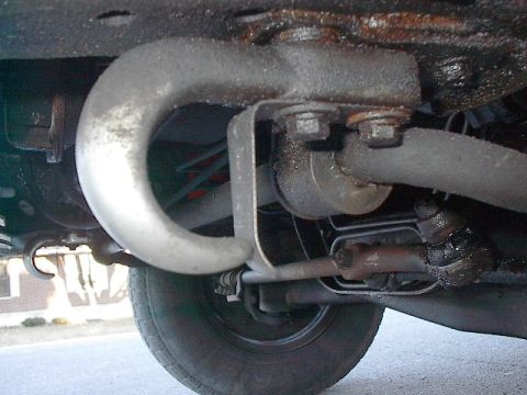 1986 Ford Bronco - The rear hole you'll have to drill, the forward hole already exists, but requires 3 washers to make up for the step in the sway bar mountin…