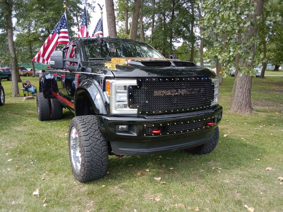 One of the huge pick up trucks