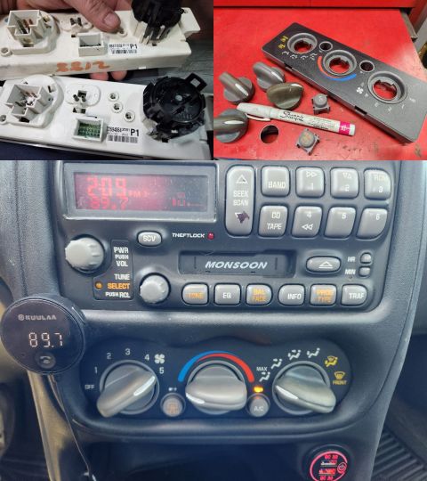 2003 Pontiac Grand Am - The used HVAC control panel was cleaned & installed. IF THE IMAGE IS TOO SMALL, click it. The white pointers on the knobs were also touched…