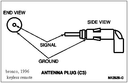 1996 Ford Bronco - 96 Keyless Entry Antenna Plug (C3)