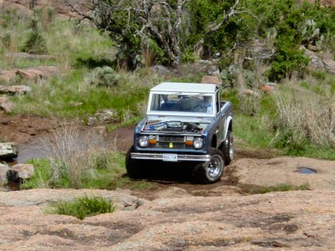 1973 Ford Bronco - This 1973 Ford Bronco navigates a challenging off-road course.