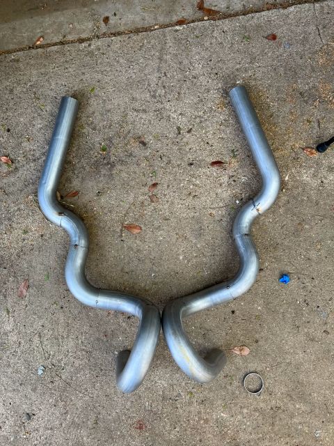 1981 Ford LTD - Tail pipes all tacked into place. Sorry no pics while cutting and tacking. Too much work.