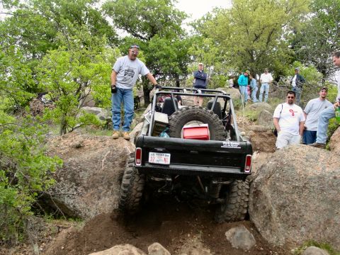1973 Ford Bronco - A 1973 Ford Bronco tackles a challenging rocky trail during the Katemcy Rocks Bronco Roundup.