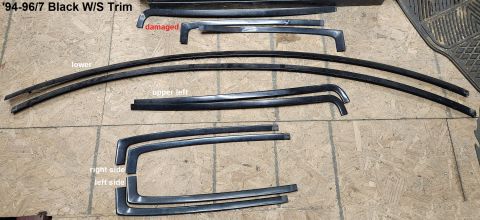 1983 Ford Bronco - Black (factory) Windshield Trim IF THE IMAGE IS TOO SMALL, click it.