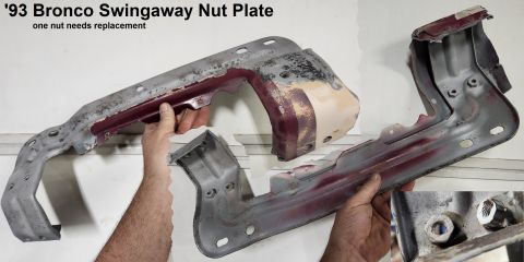 1983 Ford Bronco - '78-96 Bronco Swingaway Nut Plate IF THE IMAGE IS TOO SMALL, click it. Shipping dims: 25x9x4" 4.8 lbs from 38016