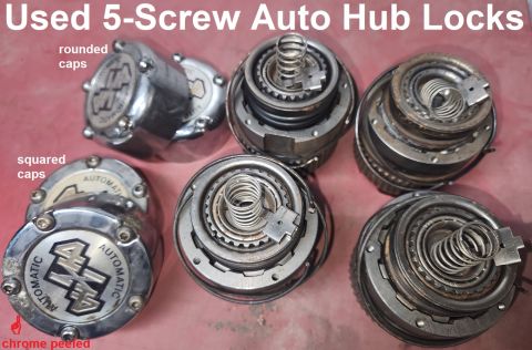 1983 Ford Bronco - Used 5-Screw Auto Hub Lock Pairs (cleaned & lubed) IF THE IMAGE IS TOO SMALL, click it.