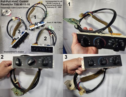 1983 Ford Bronco - Revised '92-95 Pull-Pull HVAC Controls (disassembled, cleaned, inspected, tested; includes blend door screw & spacer) IF THE IMAGE IS TOO S…