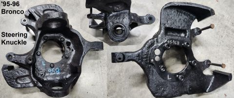 1983 Ford Bronco - '95-96 Bronco Left Steering Knuckle (sandblasted & painted; includes caliper bolts & spindle nuts) IF THE IMAGE IS TOO SMALL, click it.