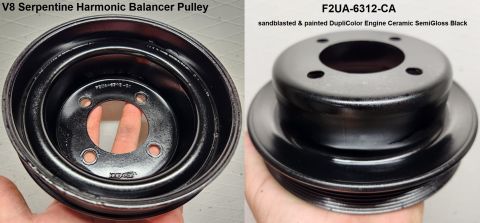1983 Ford Bronco - 5.0L/5.8L Serpentine Balancer Pulley (sandblasted & painted) IF THE IMAGE IS TOO SMALL, click it.