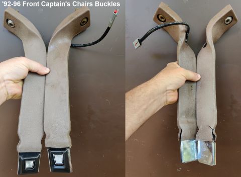 1983 Ford Bronco - '92-96/7 Captain's Chair Mocha Buckle Pair (restored) IF THE IMAGE IS TOO SMALL, click it.