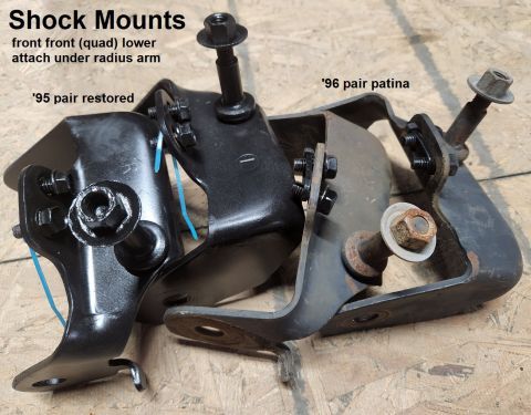 1983 Ford Bronco - D44IFS (TTB) Quad Front Shock Lower Mount Pairs IF THE IMAGE IS TOO SMALL, click it.