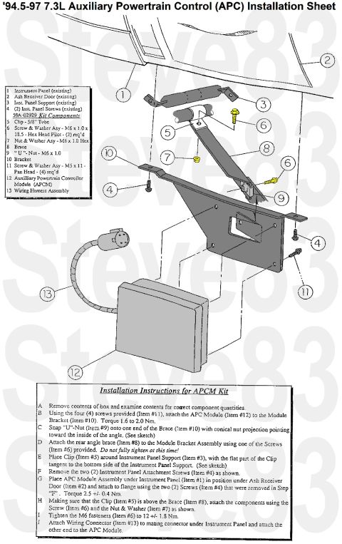 1997 Ford F-250 - APCM (auxiliary PCM) instruction sheet IF THE IMAGE IS TOO SMALL, click it. See also: [url=https://www.supermotors.net/registry/media/11684…